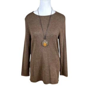Peruvian Connection Sweater Brown Wool Alpaca (S)